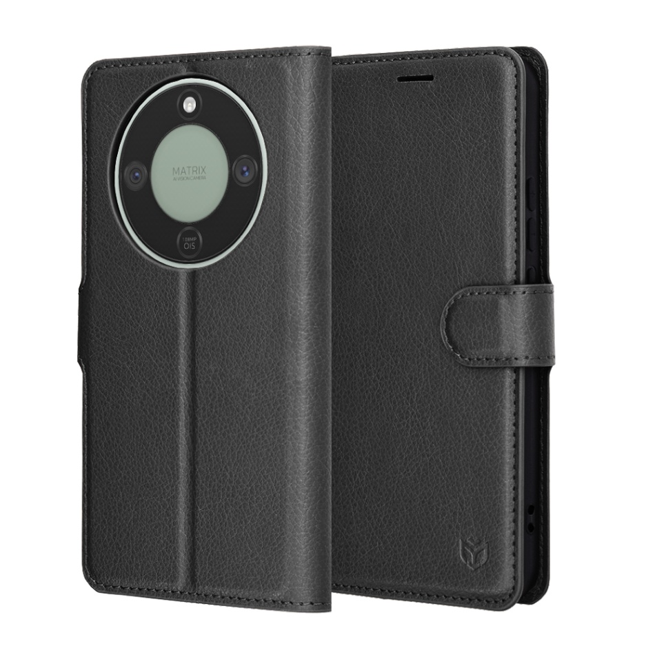Levně Techsuit – kožené pouzdro – Honor Magic8 Lite – černé