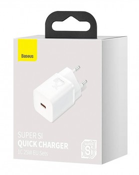 Adaptér Baseus Super Si s funkcí rychlonabíjení 25W bílý