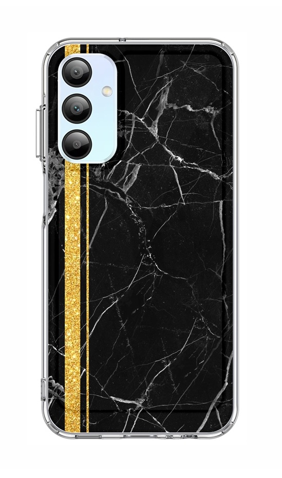 Zadní pevný kryt STYLE na Samsung A15 Mramor černo-zlatý