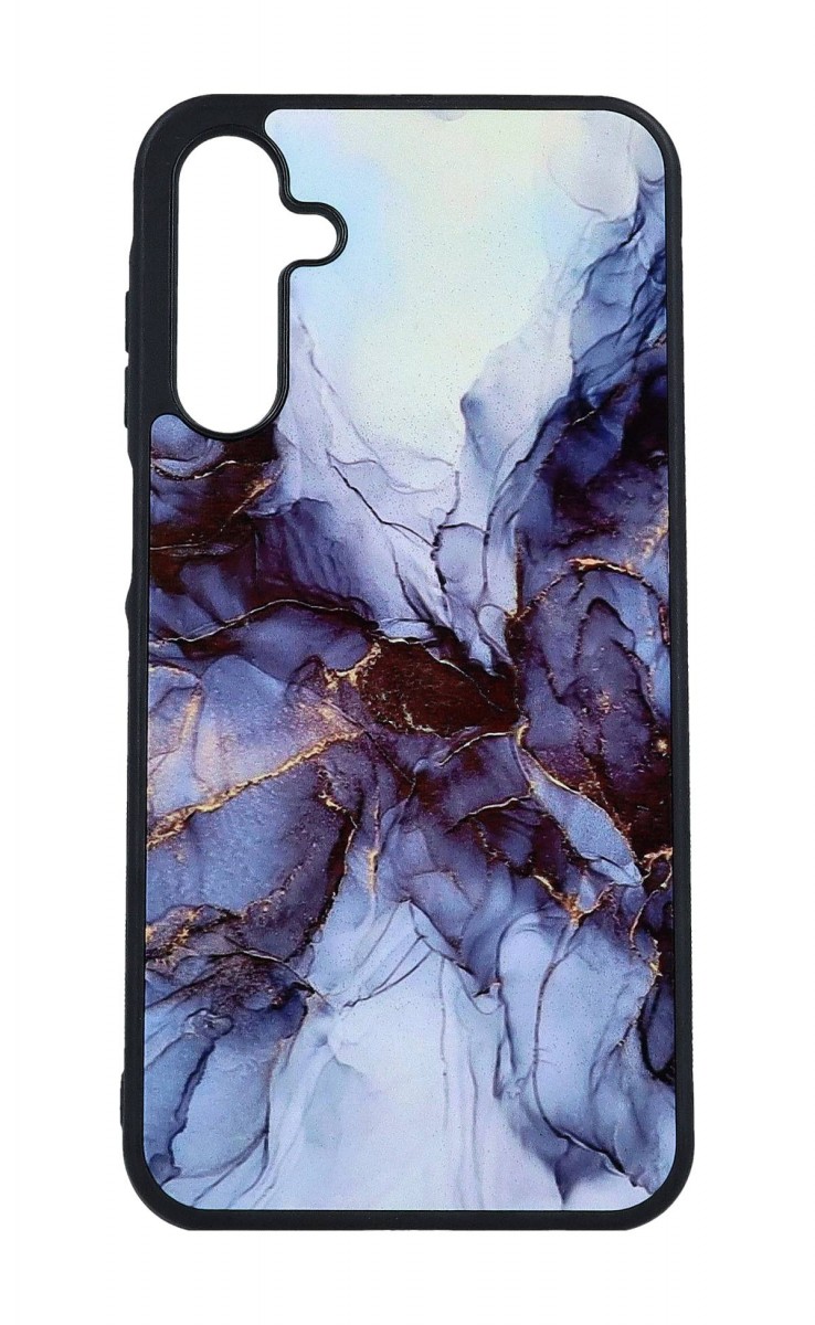 Zadní pevný kryt Marble na Samsung A15 Smoky Blue