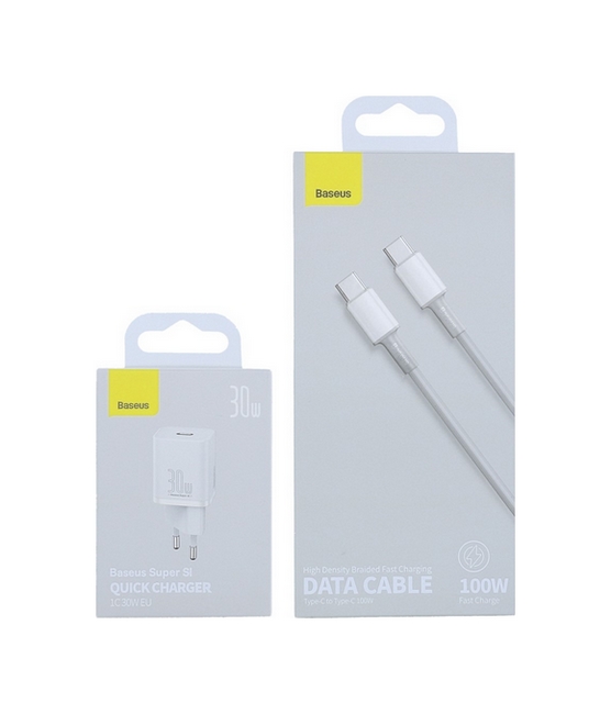 Rychlonabíječka Baseus Super Si 30W včetně datového kabelu USB-C bílá