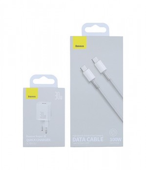 Rychlonabíječka Baseus Super Si 30W včetně datového kabelu USB-C bílá