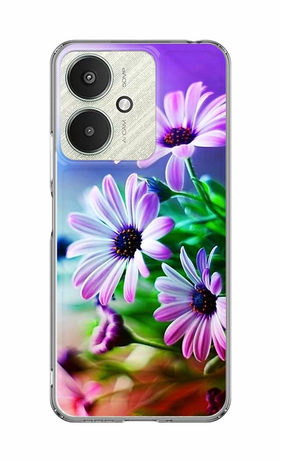 Zadní pevný kryt Image na Xiaomi Redmi 13C Fialové květy