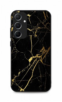 Zadní pevný kryt LUXURY na Samsung A15 Marble černo-zlatý