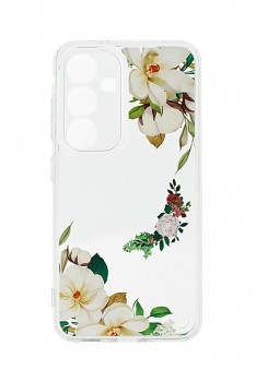 Zadní kryt Flower na Samsung A34 s bílými květy