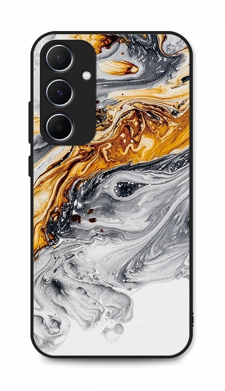 Zadní pevný kryt LUXURY na Samsung A15 Marble šedo-zlatý