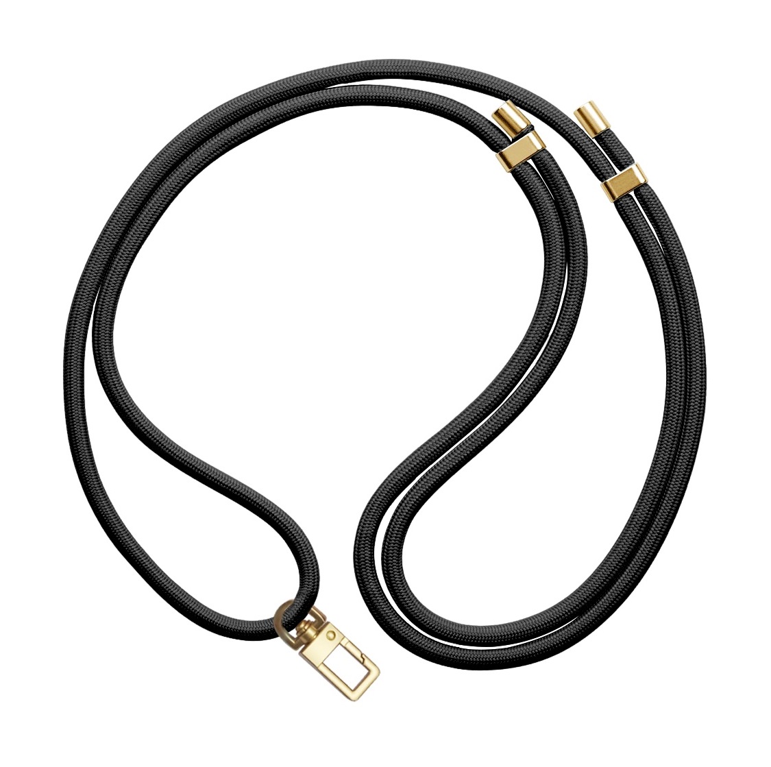 Levně Luxusní šňůrka na mobil TopQ Royal Gold černá 6 mm 128841