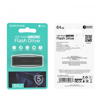 Flash disk Borofone BUD4 USB 3.0 64GB černý