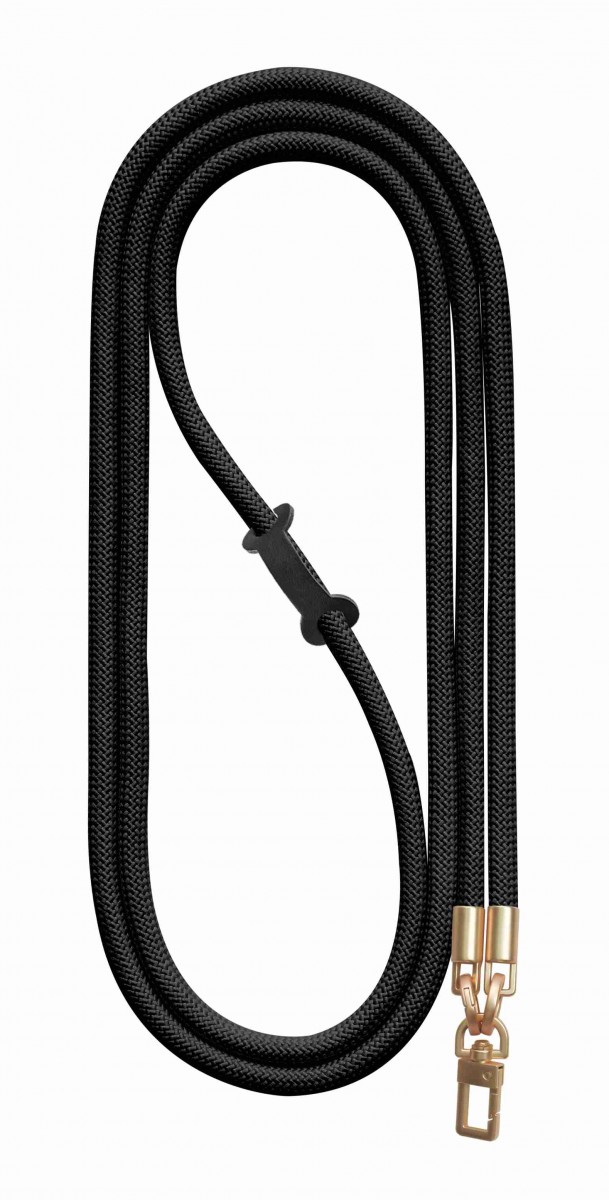 Levně Luxusní šňůrka na mobil TopQ Royal Cord Gold černá 8 mm 128872
