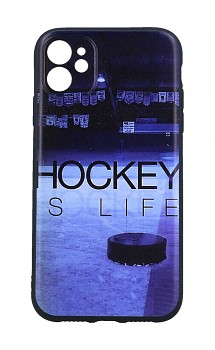 Zadní silikonový kryt DARK na iPhone 11 Hockey Is Life