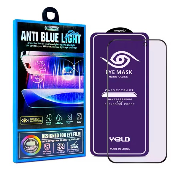 Levně Tvrzené sklo Anti-Blue Full Glue pro iPhone 16 Pro