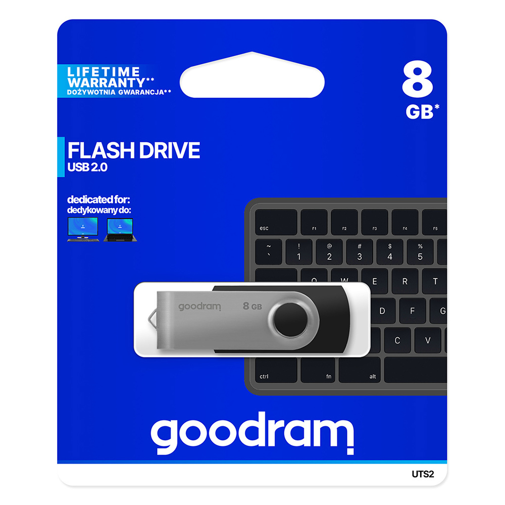 Levně Flash disk GOODRAM UTS2 8GB černo-stříbrný