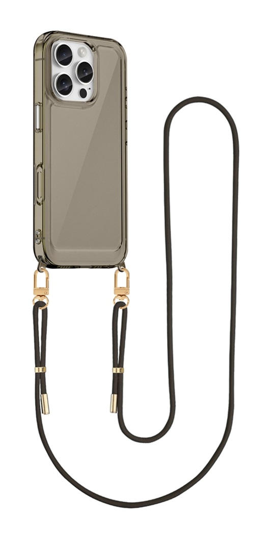 Levně Kryt TopQ Esthetique iPhone 16 Pro Max s černou šňůrkou tmavý 129060 (pouzdro neboli obal na mobil iPhone 16 Pro Max)