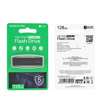 Flash disk Borofone BUD4 USB 3.0 128GB černý