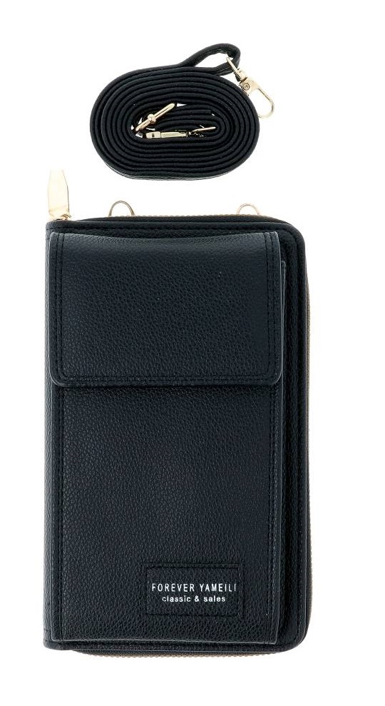 Kabelka TopQ Yameili na mobil s popruhem černá 129263