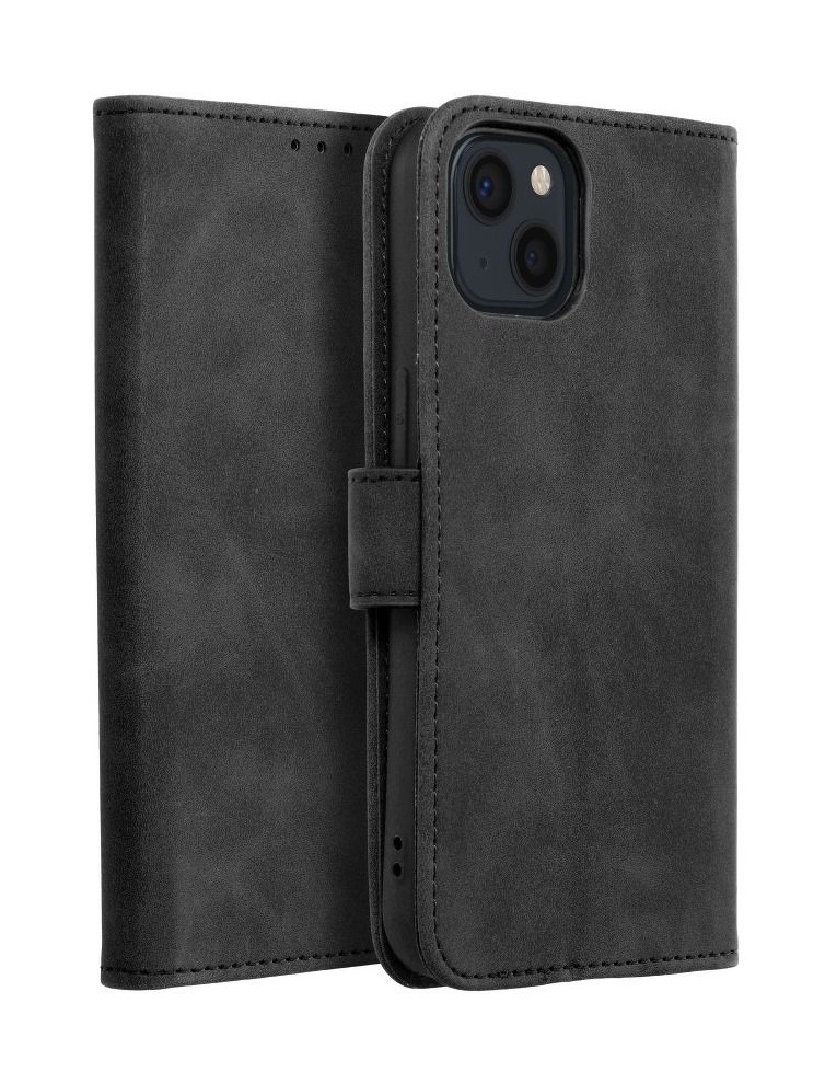 Levně Pouzdro TopQ Tender iPhone 13 knížkové černé 129311 (kryt neboli obal na iPhone 13)