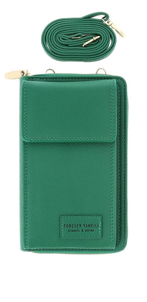 Kabelka TopQ Yameili na mobil s popruhem tmavě zelená 129329