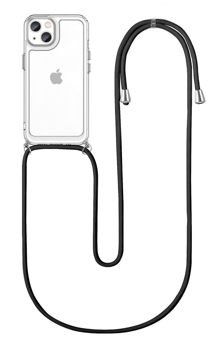 Zadní silikonový kryt na iPhone 11 se šňůrkou průhledný