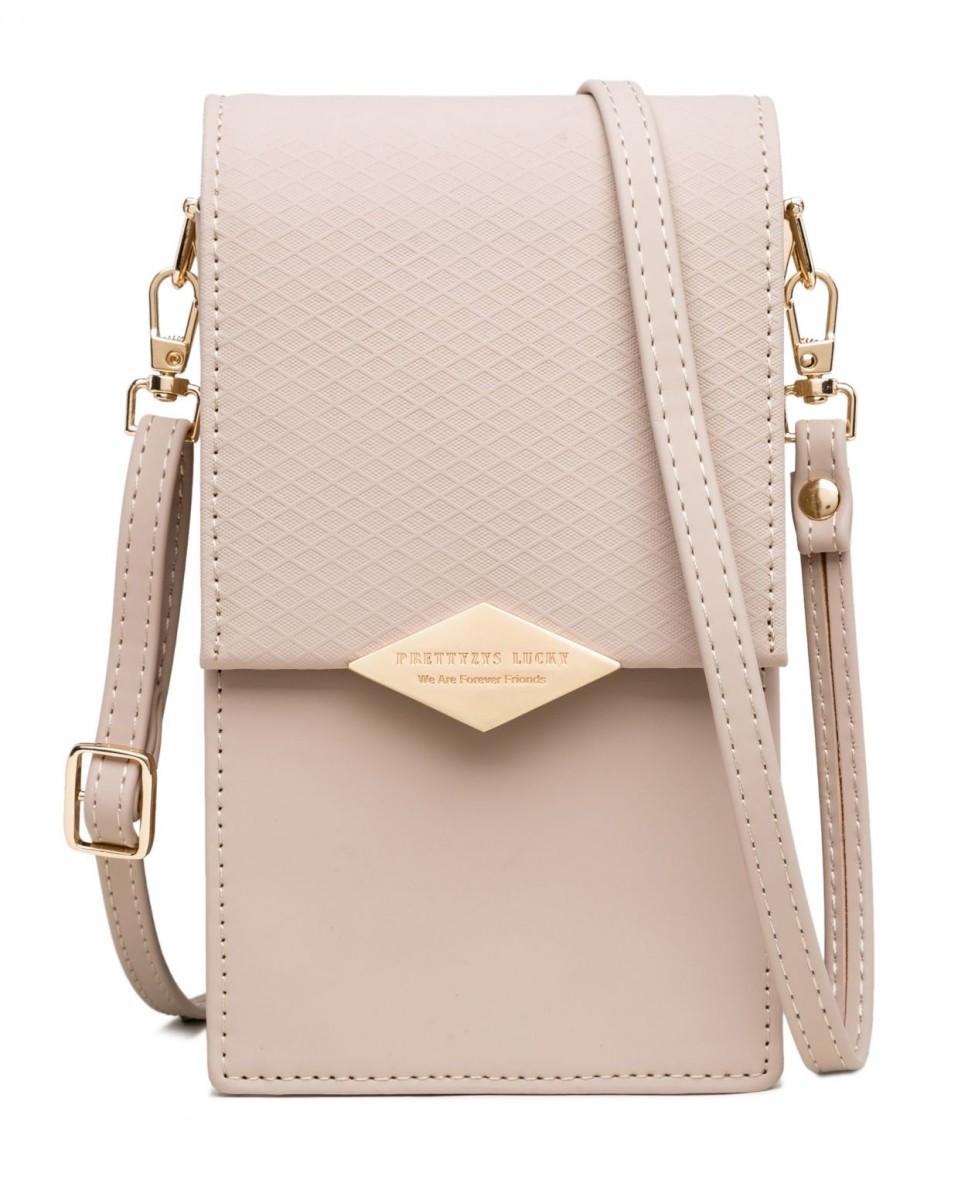 Kabelka na mobil Business s popruhem pudrová