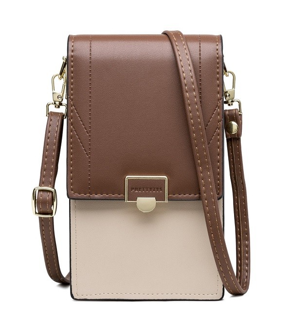 Kabelka na mobil Tabitha s popruhem hnědá