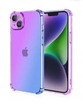 Zadní kryt na iPhone 15 Shock duhový fialovo-modrý
