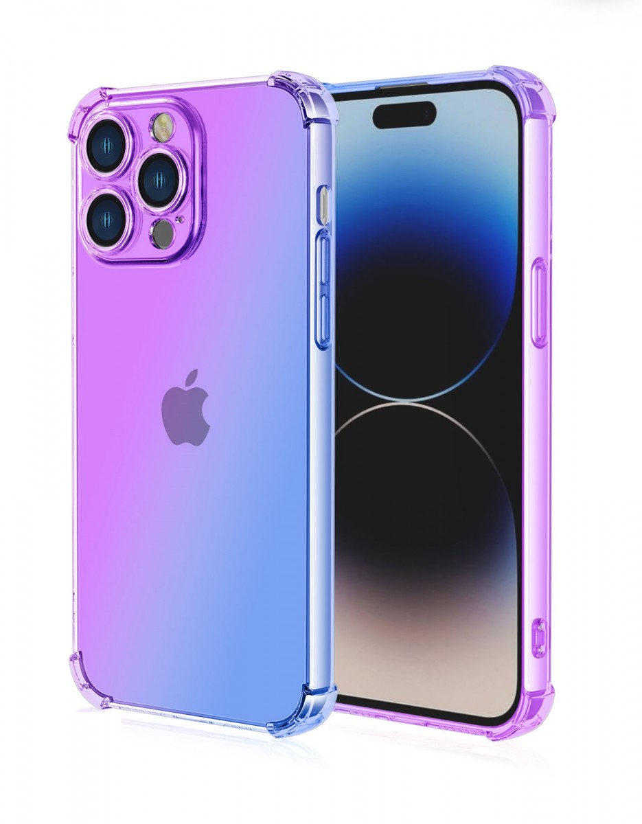 Levně Kryt TopQ iPhone 15 Pro Max Shock duhový fialovo-modrý 99706 (pouzdro neboli obal na mobil iPhone 15 Pro Max)