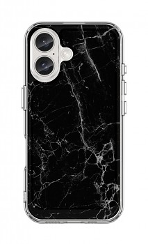 Zadní pevný kryt STYLE na iPhone 16 Mramor černý