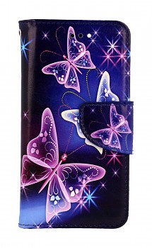 Knížkové pouzdro na iPhone SE 2020 Modré s motýlky