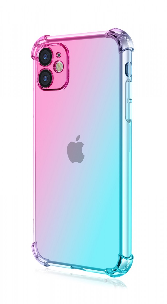 Levně Kryt TopQ iPhone 11 Shock duhový mentolovo-růžový 109756 (pouzdro neboli obal na mobil iPhone 11)