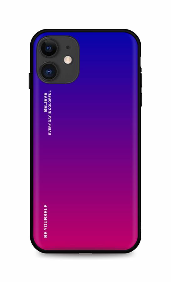 Zadní pevný kryt LUXURY na iPhone 11 duhový fialový