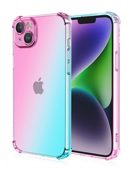 Zadní kryt na iPhone 13 Shock duhový mentolovo-růžový
