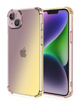 Zadní kryt na iPhone 13 Shock duhový purpurovo-žlutý