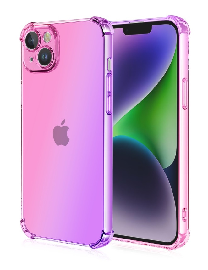 Zadní kryt na iPhone 13 Shock duhový růžovo-fialový