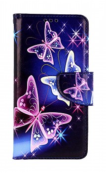 Knížkové pouzdro na iPhone 11 Modré s motýlky