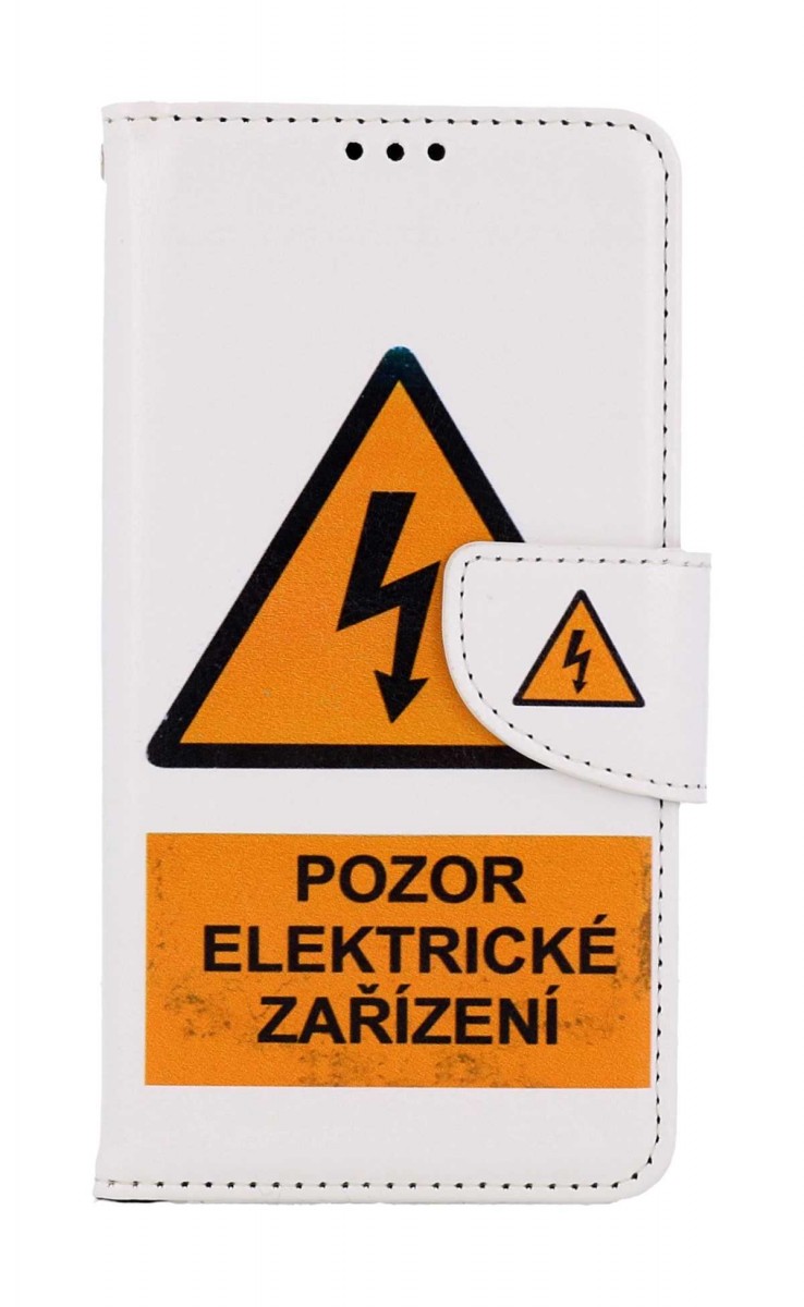Knížkové pouzdro na iPhone 11 Pozor elektrické zařízení