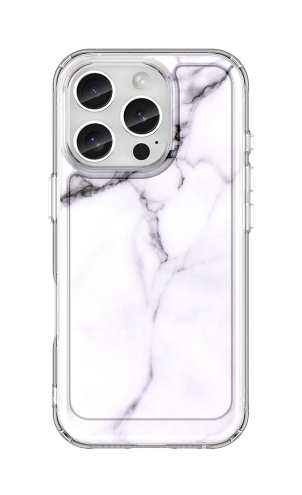 Levně Kryt TopQ iPhone 16 Pro pevný Mramor bílý 129877 (pouzdro neboli obal na mobil iPhone 16 Pro)