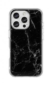Zadní pevný kryt STYLE na iPhone 16 Pro Mramor černý