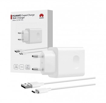 Rychlonabíječka Huawei HW-100225E00 včetně USB-C datového kabelu bílá 22,5W