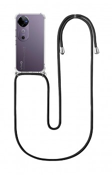 Zadní kryt na Vivo V40 5G s černou šňůrkou průhledný
