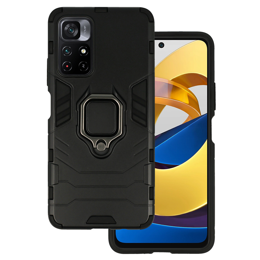 Zadní kryt Ring Armor pro Xiaomi Poco M4 Pro 5G černý
