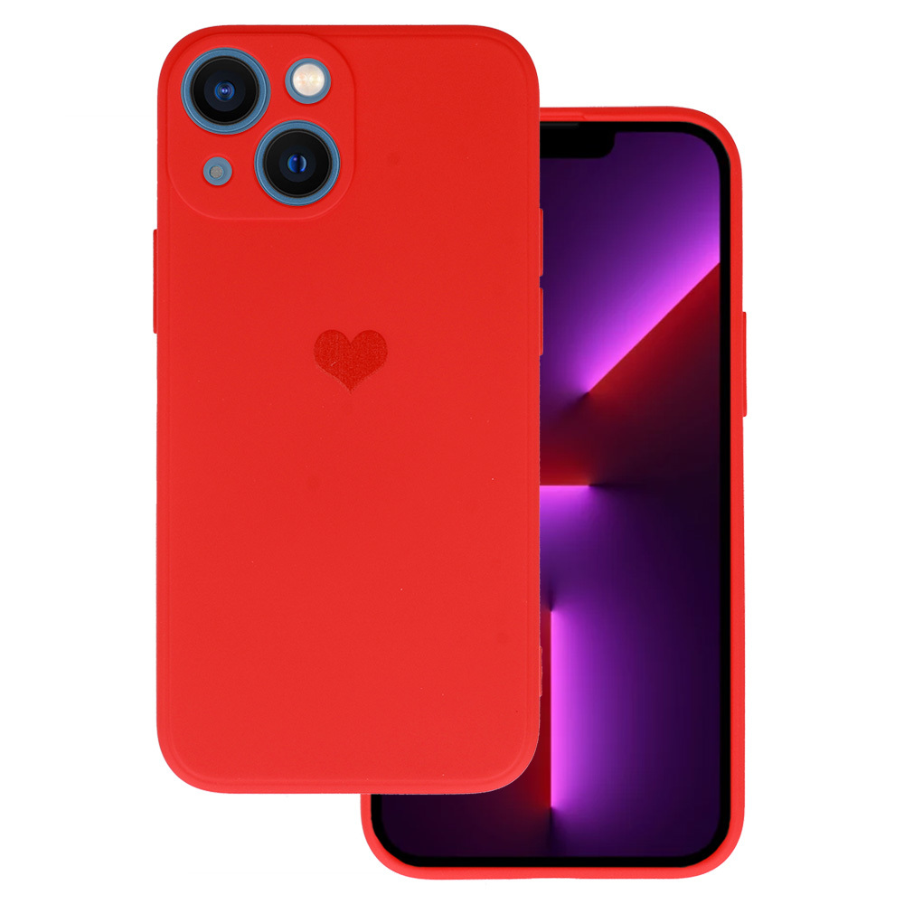 Vennus Silikonové pouzdro se srdcem pro Iphone 14 Plus design 1 červené
