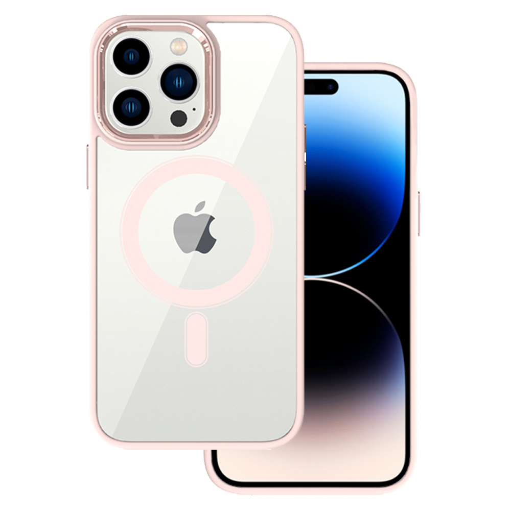 Zadní kryt Tel Protect Magnetic Clear pro Iphone 13 Pro Salmon