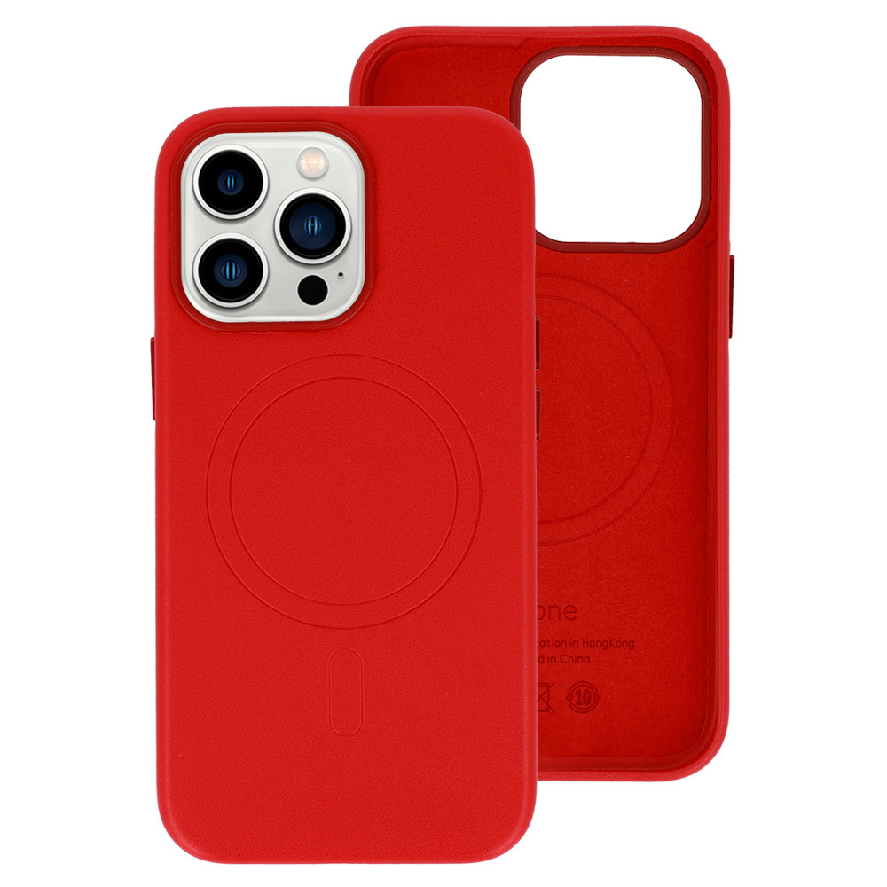 Zadní kryt MagSafe Leather pro Iphone 15 Plus Red
