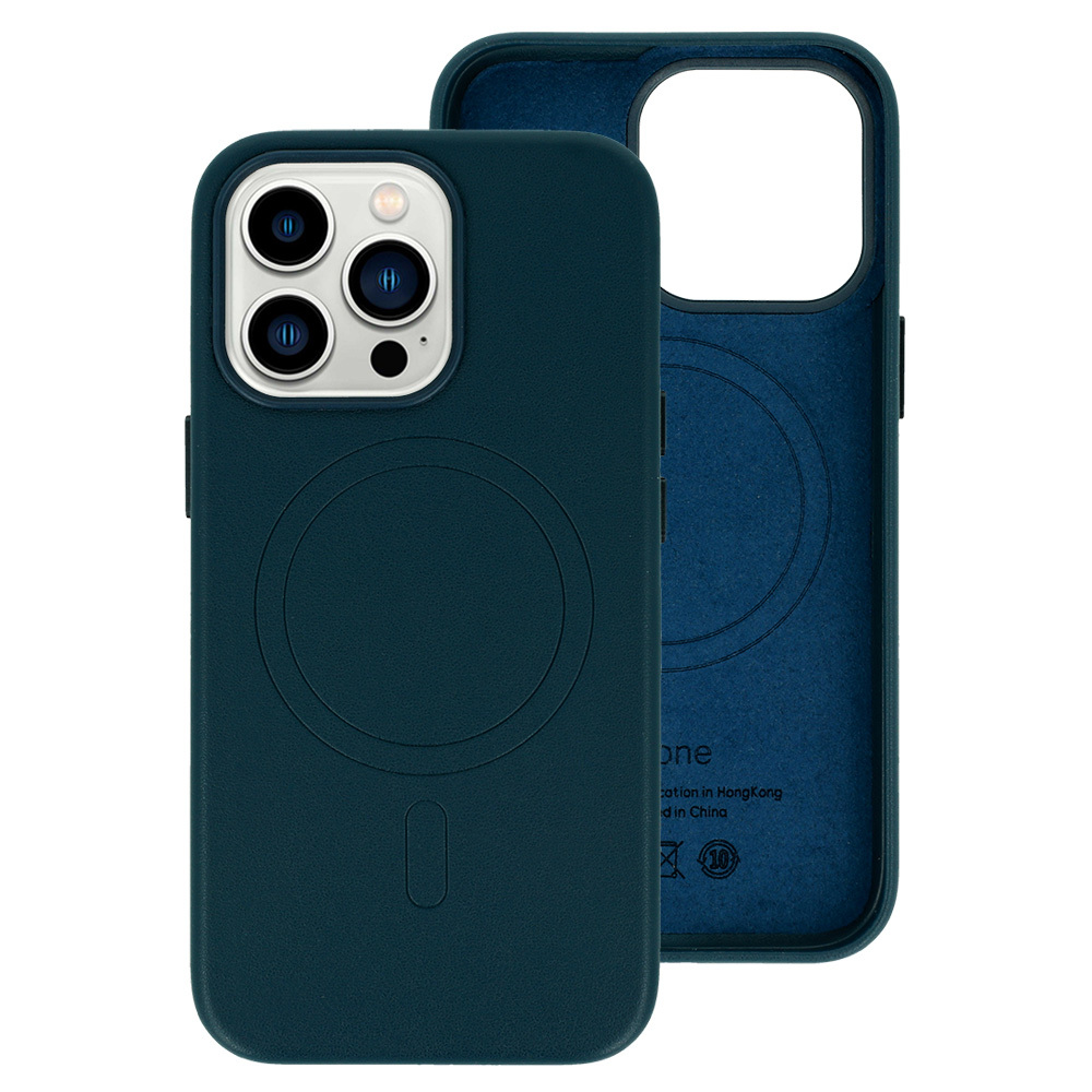 Zadní kryt MagSafe Leather pro Iphone 15 Plus Navy