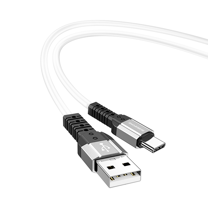 Borofone kabel BX64 Special Silicone - USB na typ C - 3A 1 metr bílý