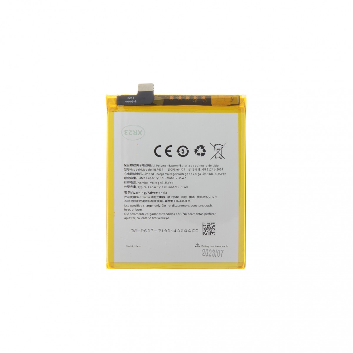 BLP637 Baterie pro ONE Plus 5 3300mAh Li-Ion (OEM)