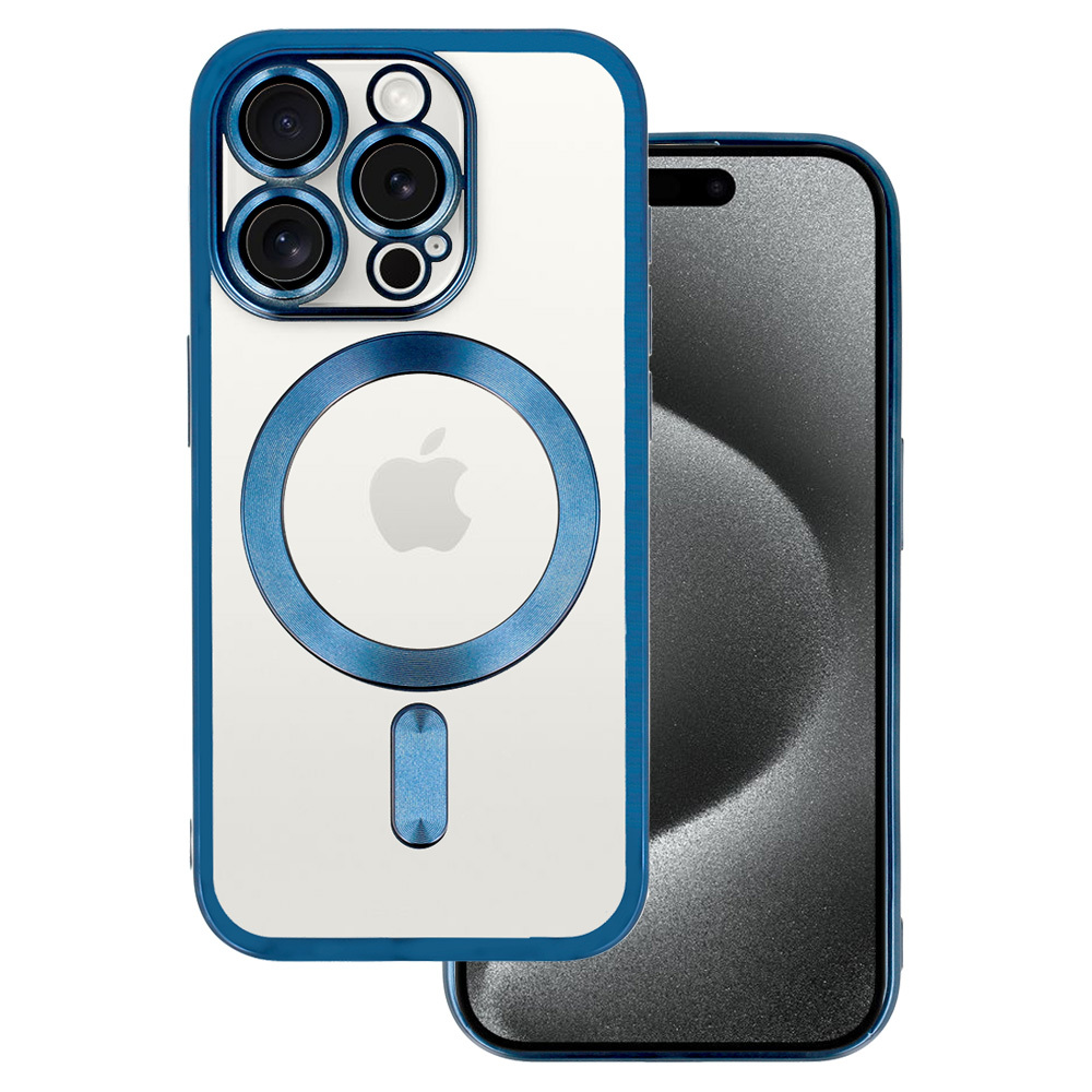Zadní kryt Metallic MagSafe pro iPhone 15 Pro Max Blue