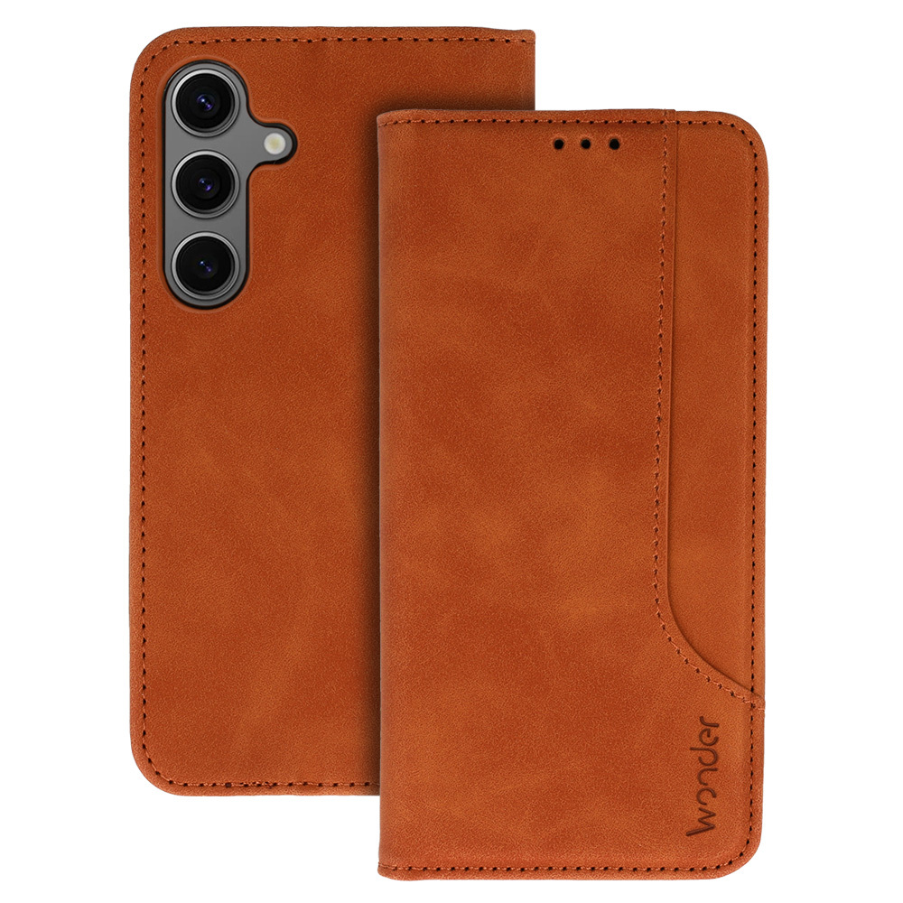 Knížkové pouzdro Wonder Prime pro Samsung Galaxy A36 5G hnědé