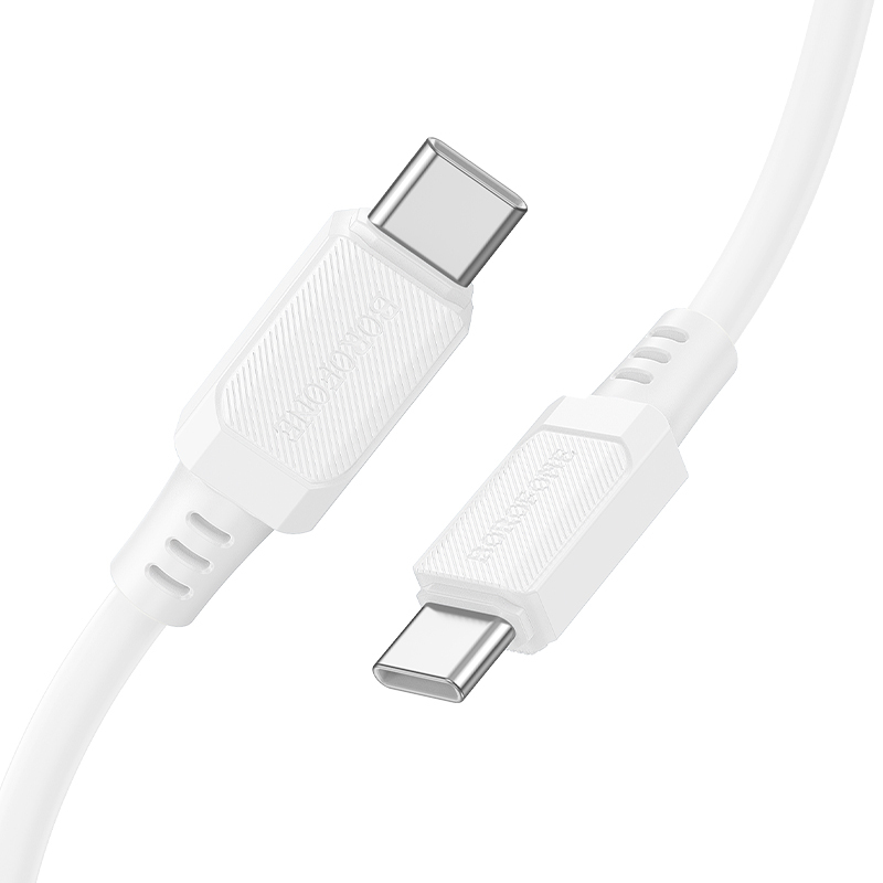 Datový kabel Borofone BX115 Lotto USB-C - USB-C PD 60W 3A 1m bílý