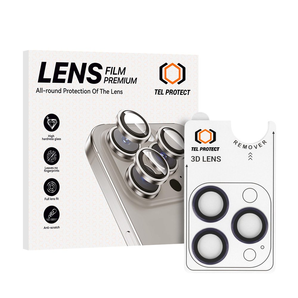 Tvrzené sklo Tel Protect 3D Lens na fotoaparát pro iPhone 14 Pro-14 Pro Max purple